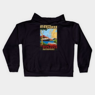 Vintage Travel - Scotland Highlands Kids Hoodie